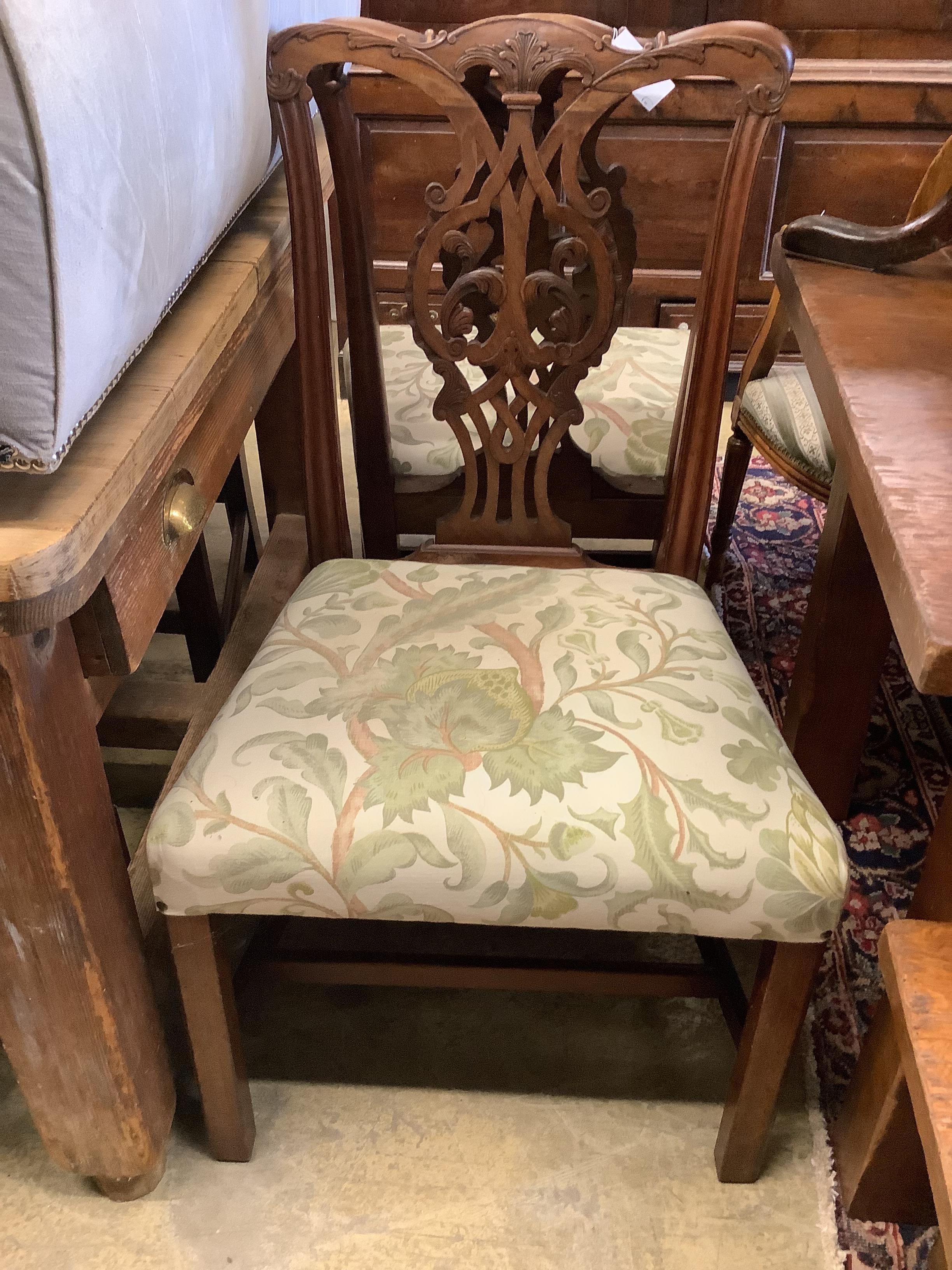 A set of six George III mahogany dining chairs